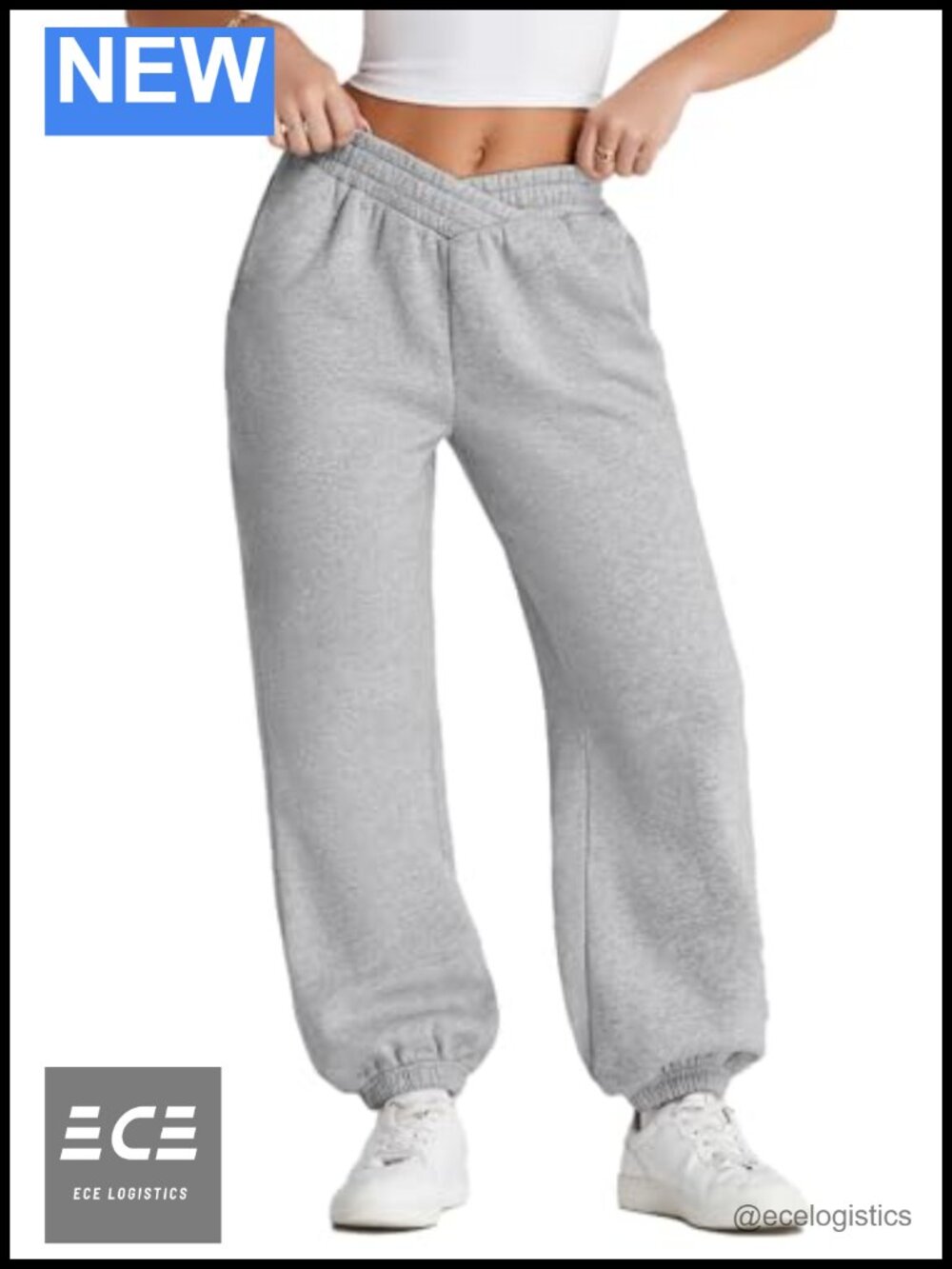 High Waisted Fleece Lined Wide Leg Sweatpants with Pockets